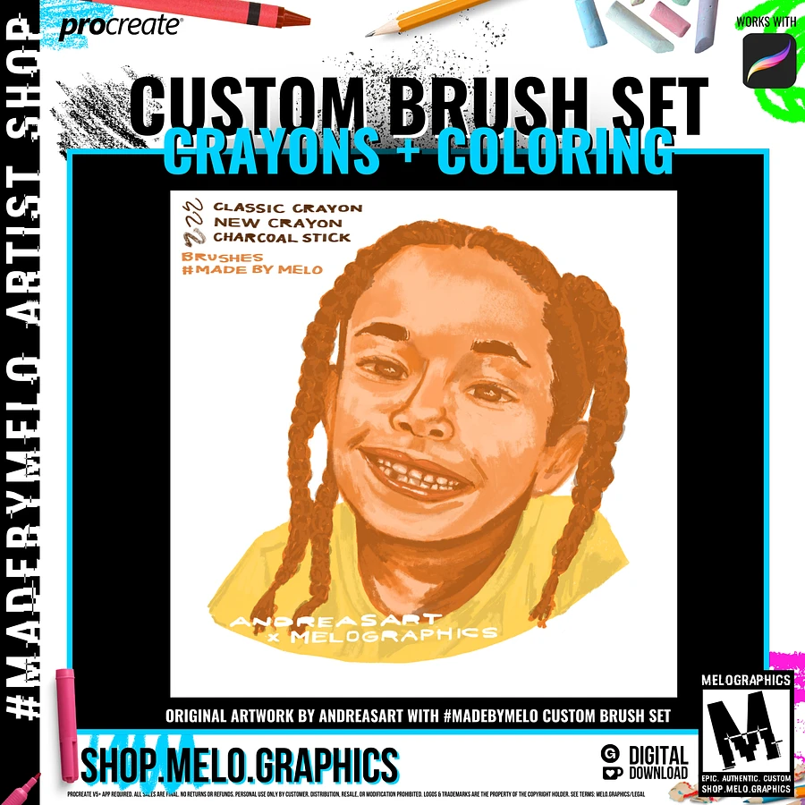 Crayons & Coloring Procreate Brush Set | #MadeByMELO product image (4)
