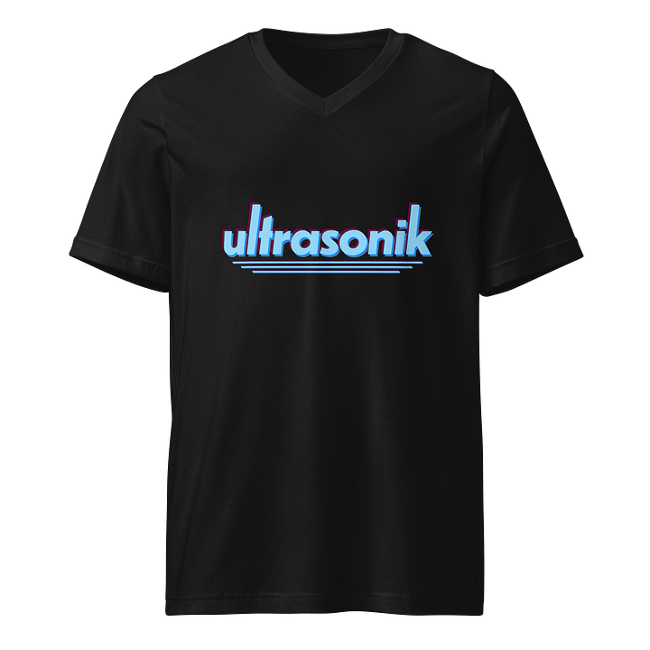 ultrasonik Layered Logo V-Neck T-Shirt (Black) product image (1)
