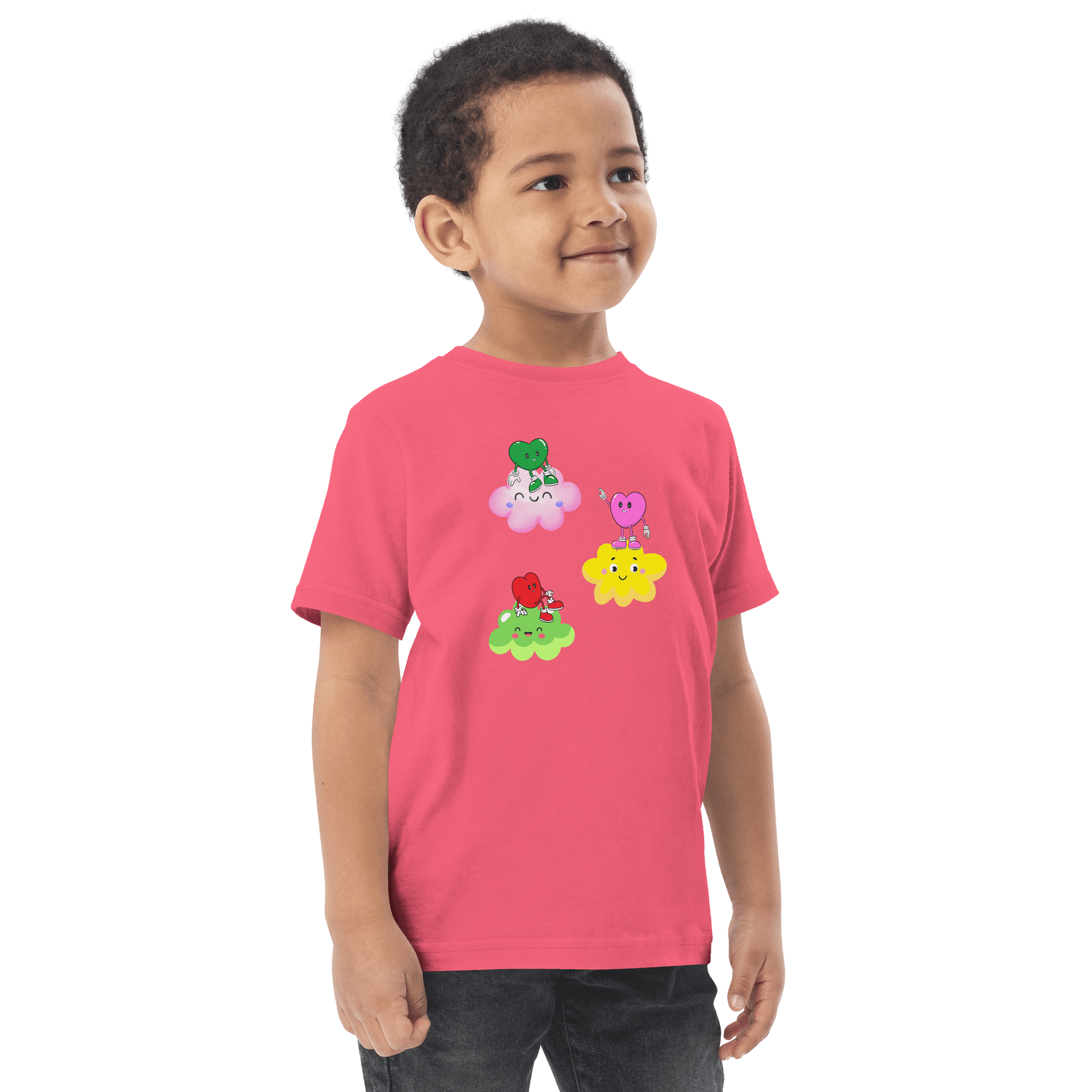 Cloudy Little Hearts Toddler Jersey T-Shirt product image (10)