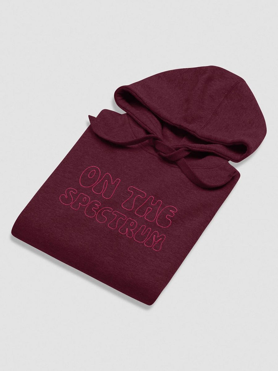 ON THE SPECTRUM OUTLINE (lg. design, pink thread) embroidered heavyweight hoodie product image (12)
