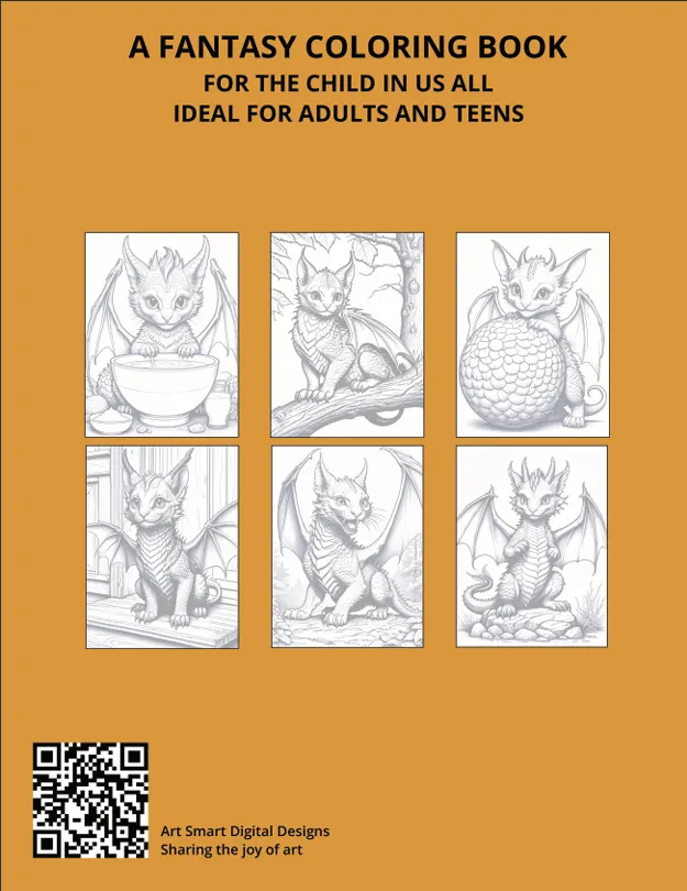 FREE Sample Pages from Cat Dragons Coloring Pages for Adults and Teens product image (2)