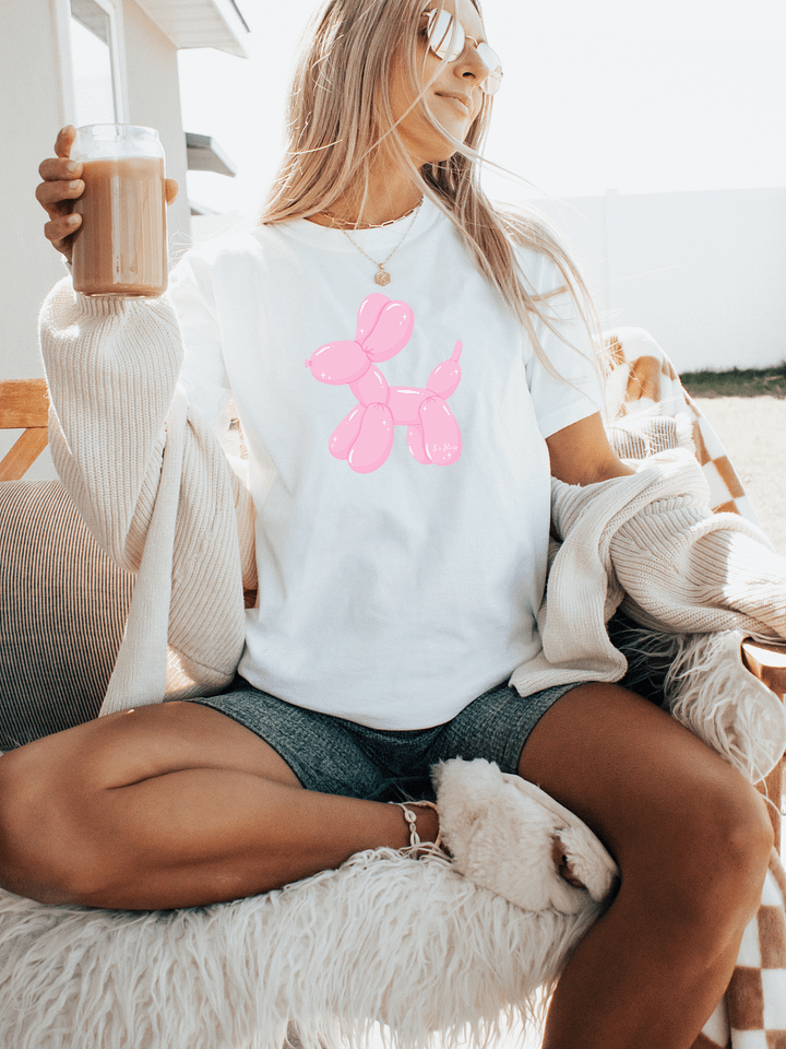 Comfort Colors Pink Balloon Dog Shirt product image (2)