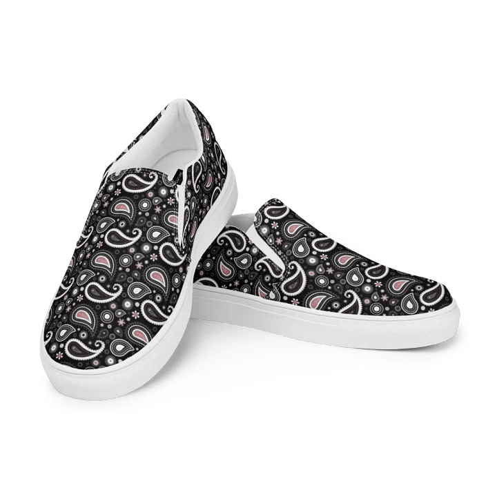 Black Paisley Dreams Men's Slip-On Shoes product image (1)