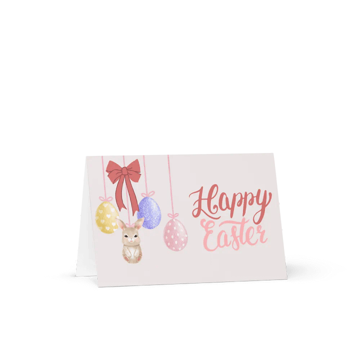 Cute Bunny and Bow Happy Easter Greeting Card product image (2)