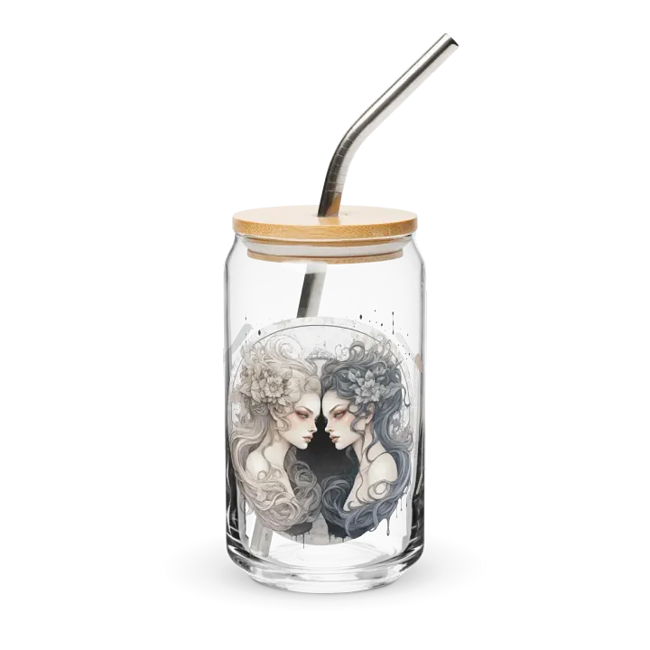 Gemini Zodiac Glass Can Sipper product image (2)