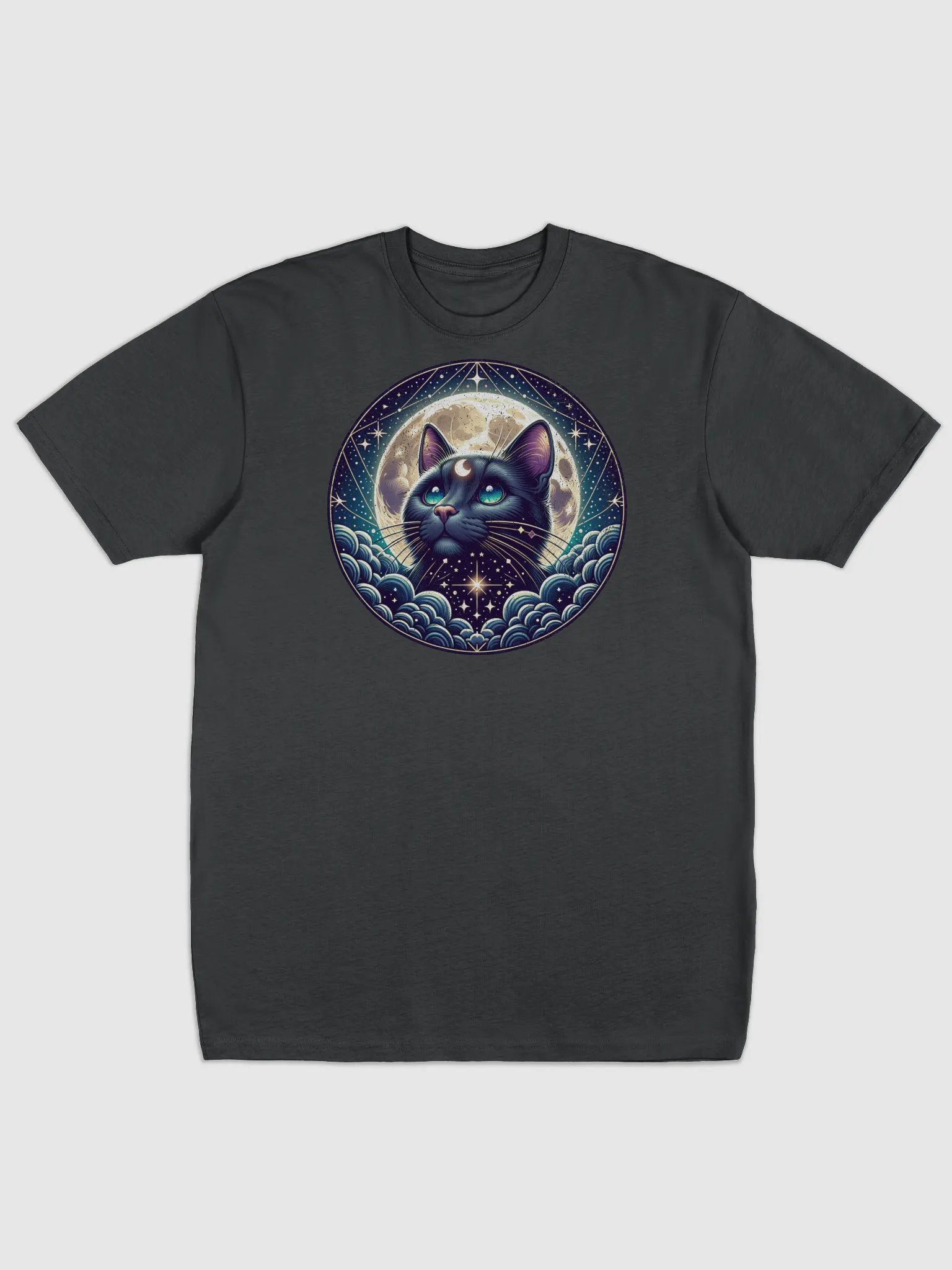 Mystical Stargazing Cat with Celestial Moon and Stars product image (1)