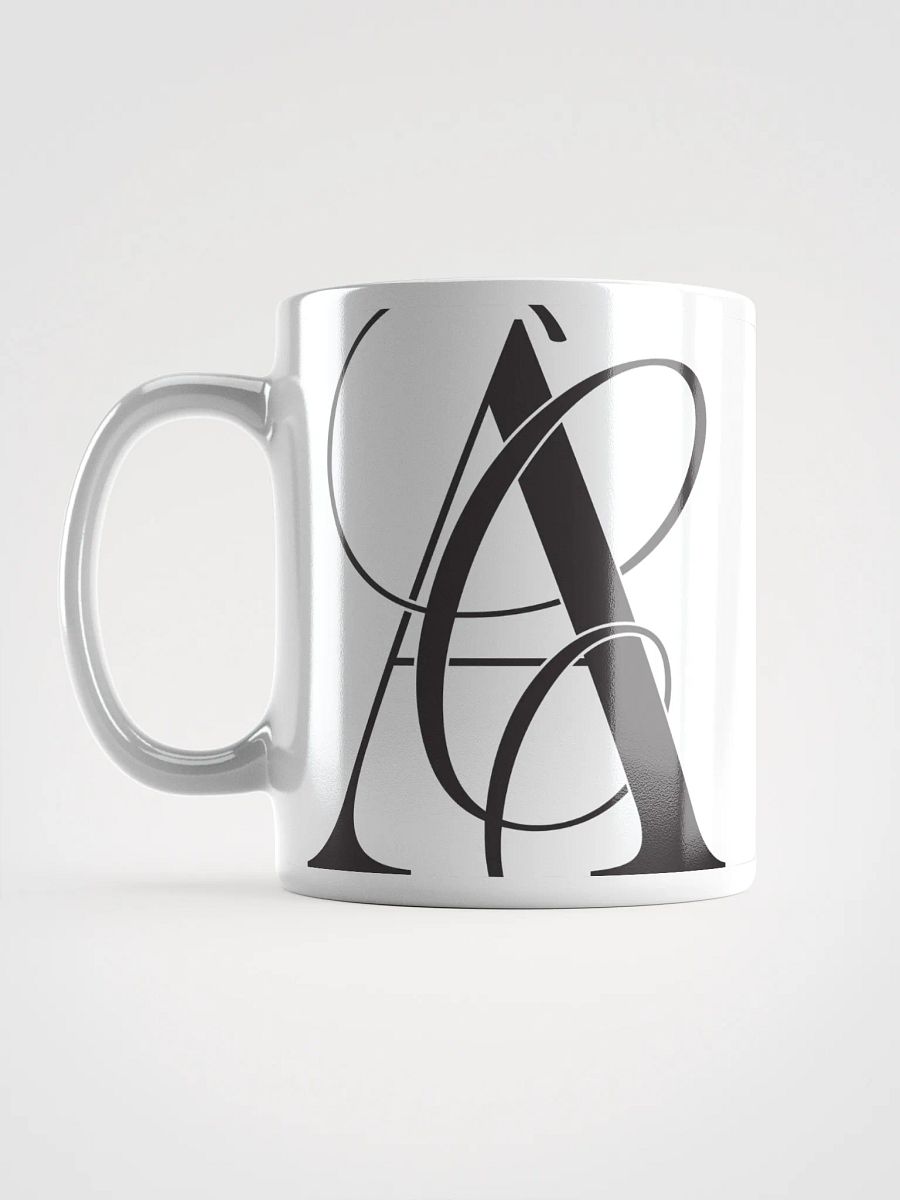 Elegant A Calligraphy White Glossy Mug (Black) product image (6)