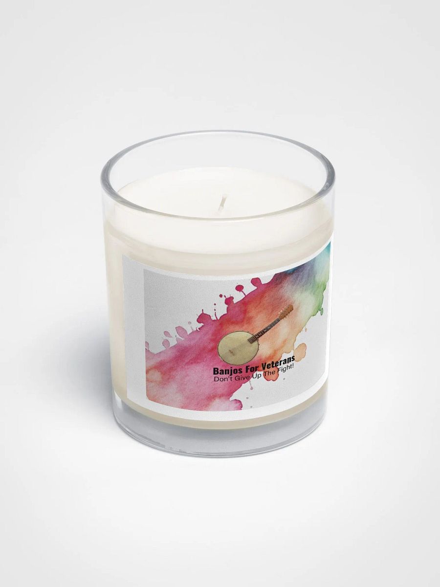 Banjos For Veterans (B4V) Artwork Soy Wax Candle In A Clear Glass Jar product image (2)
