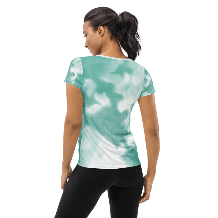 Aqua Swirl All-Over Women's Athletic Tee product image (2)