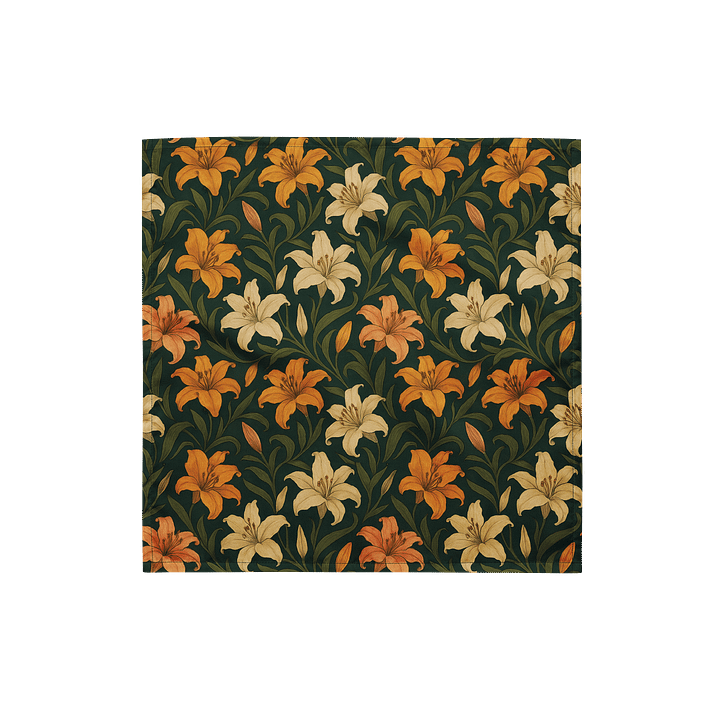 Lily Garden Floral Bandana – Elegant Botanical Accessory product image (1)