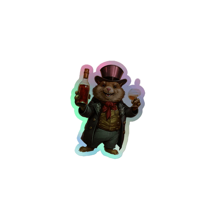 Holographic Fingered Beaver Mascot Sticker product image (1)