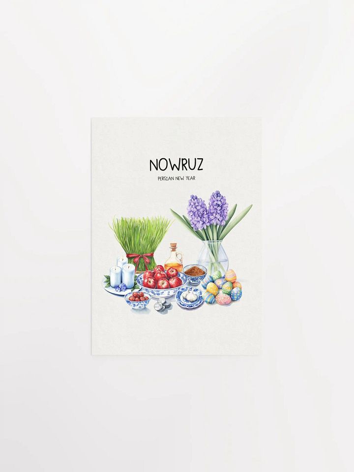 Nowruz Celebration Poster, Nowruz Watercolor Art, Haft-sin Table, Persian New Year, Persian Art product image (3)