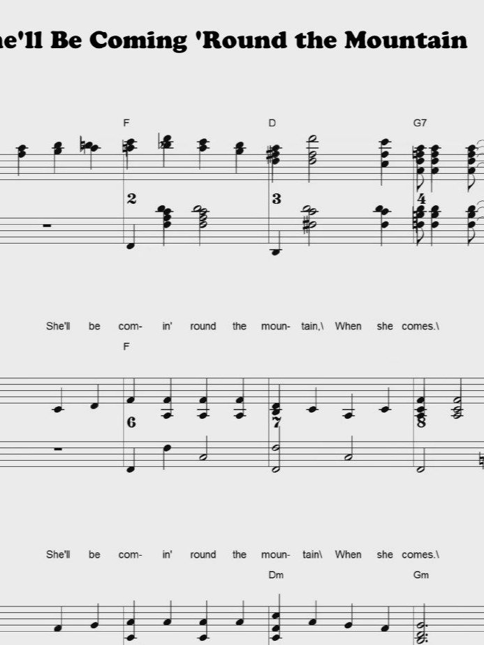 She'll Be Coming 'Round the Mountain - CS - Piano sheet music product image (1)