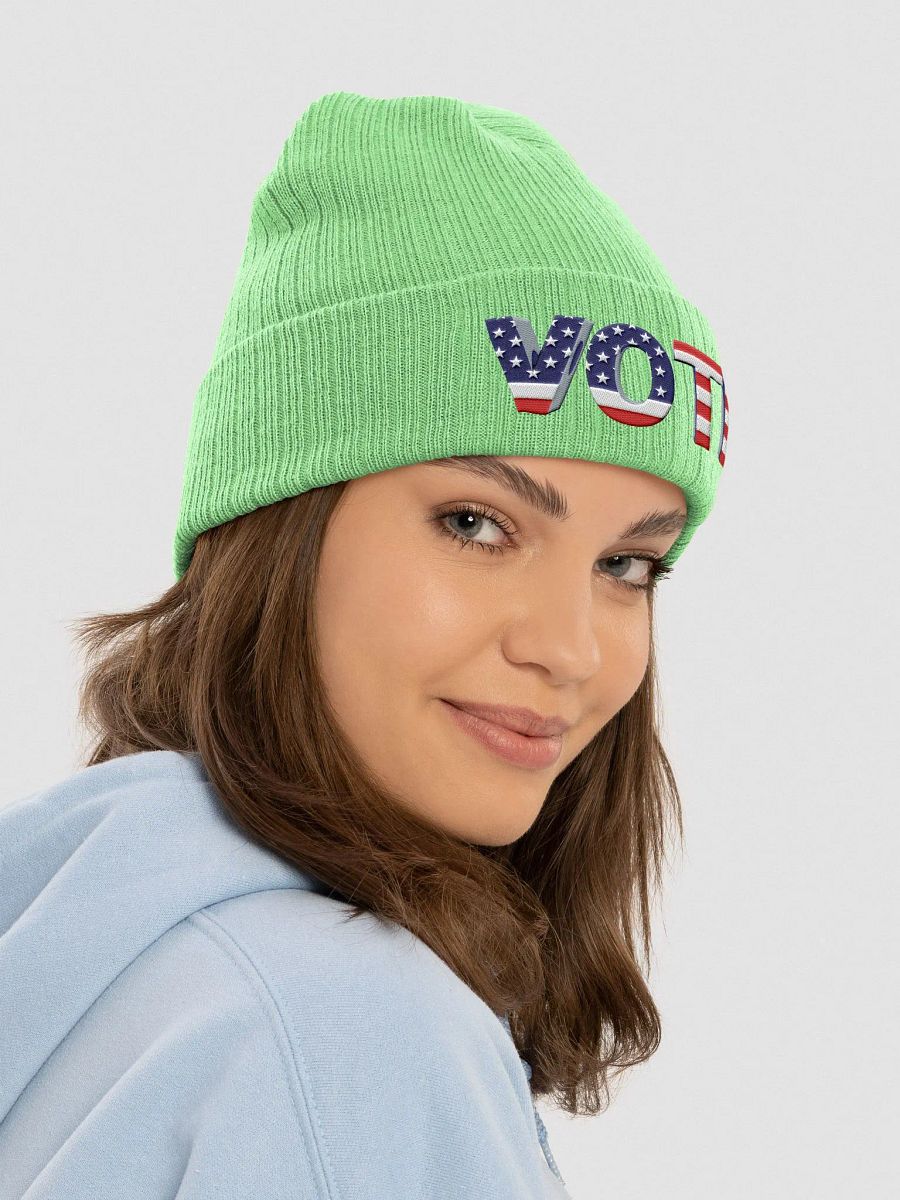 Patriotic Vote Ribbed Beanie product image (40)