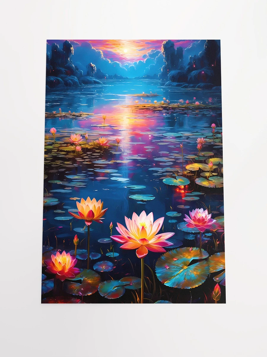 Twilight Serenity: Sunset Water Lilies Artwork Matte Poster product image (3)