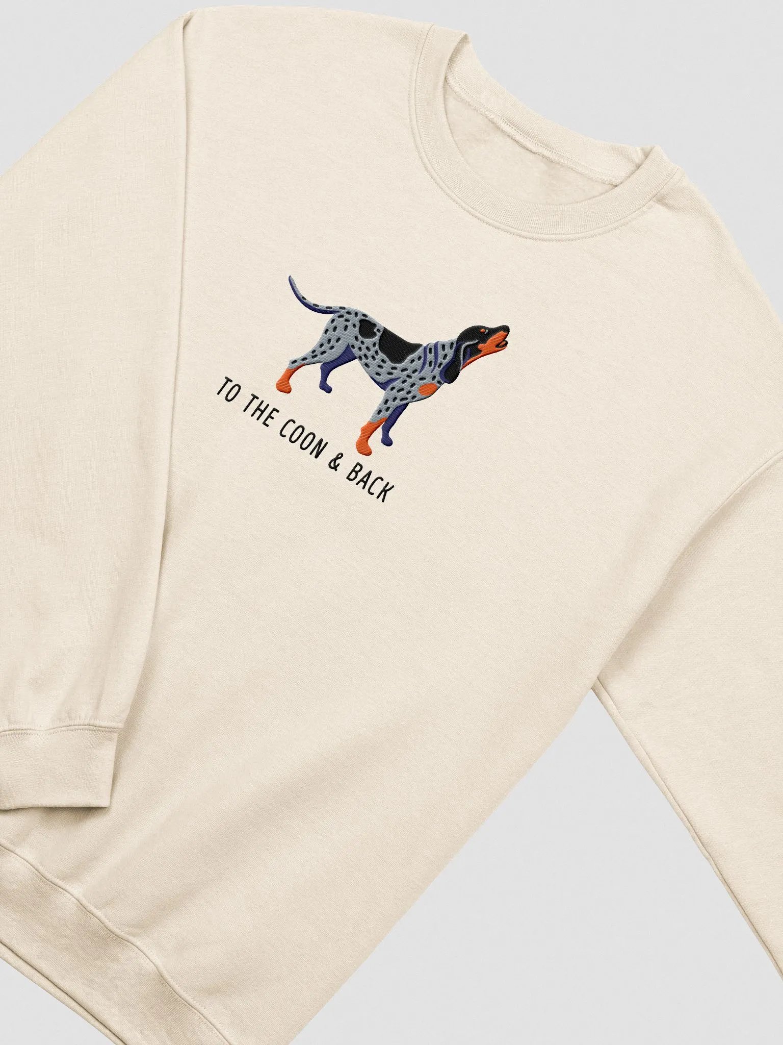 To the Coon & Back Sweatshirt (Embroidered) of a Bluetick Coonhound product image (5)