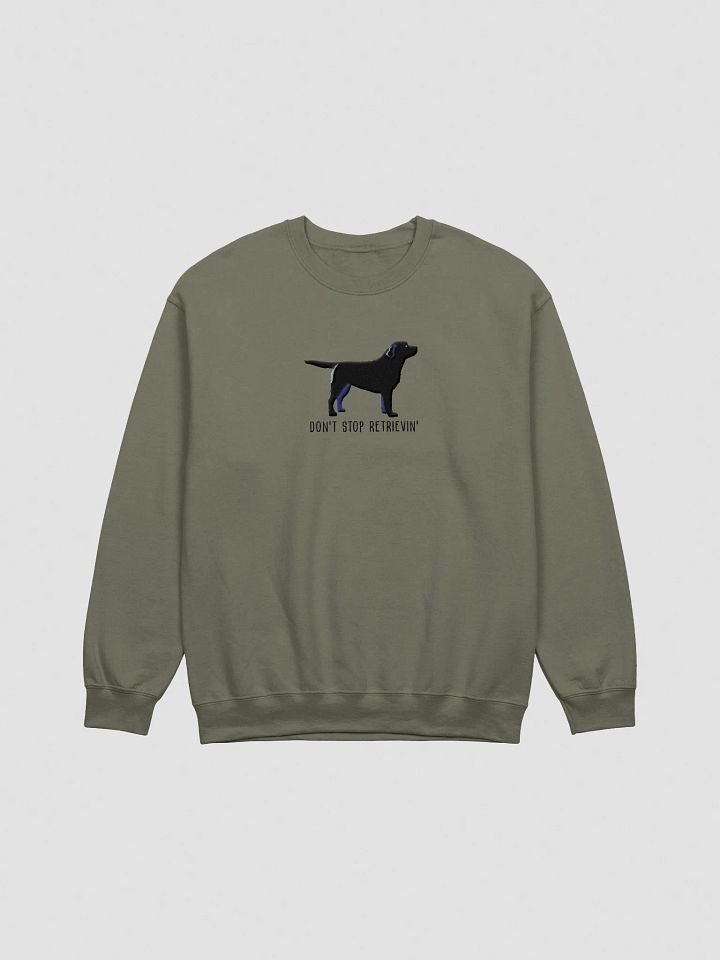 Don't Stop Retrievin' Sweatshirt (Embroidered) of a Labrador Retriever(Black) product image (7)