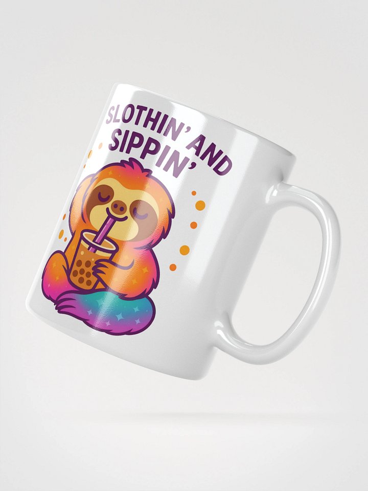 Slothin’ and Sippin’ Coffee Mug – Cute Bubble Tea Sloth Cup for Boba Lovers & Chill Vibes product image (2)