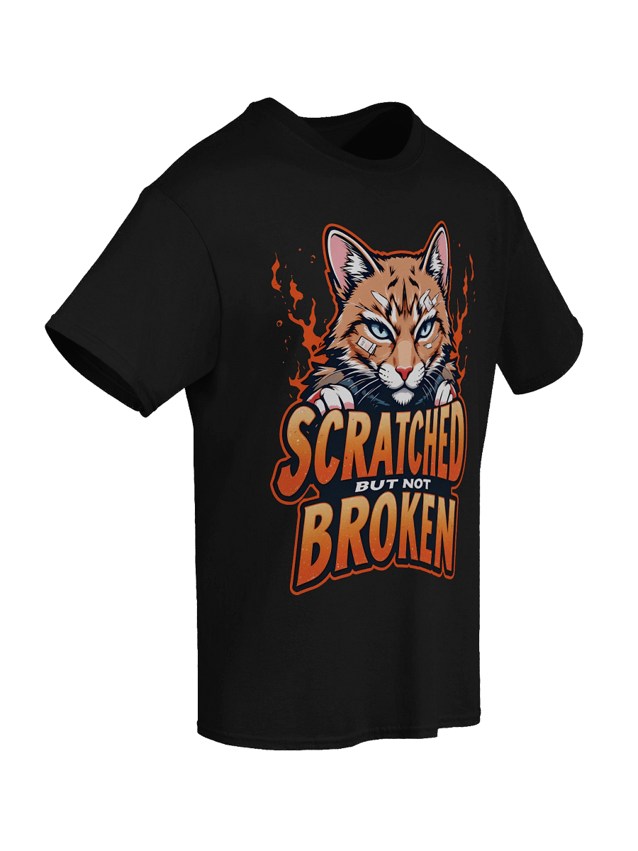 'Scratched But Not Broken' Motivational Cat T-Shirt - Fierce Resilience Tee product image (6)