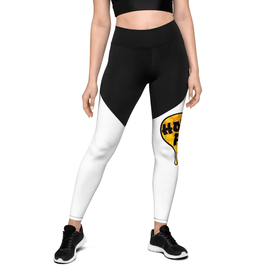 HOT BOX FAM GOLD HONEY COMB LOGO SPORT LEGGINGS product image (1)