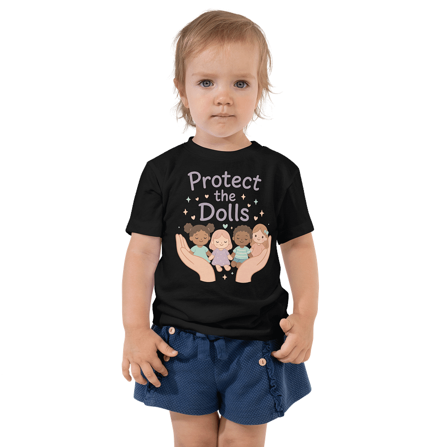 “PROTECT THE DOLLS” Kids’ Serif Tee – Children’s Trans Rights Statement T-Shirt product image (1)