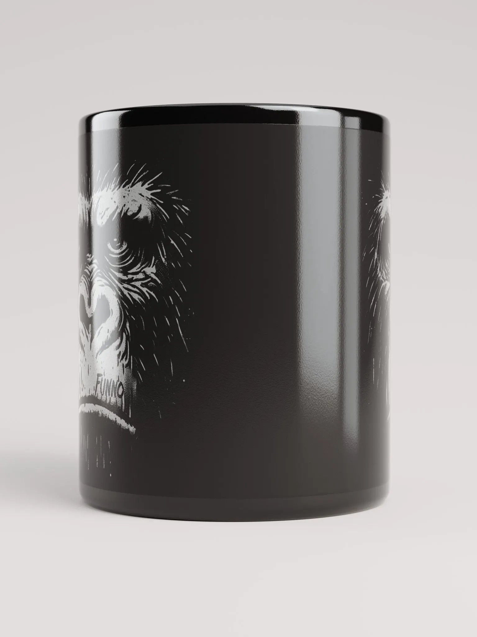 Gorilla face-Funno Black Glossy Mug product image (5)