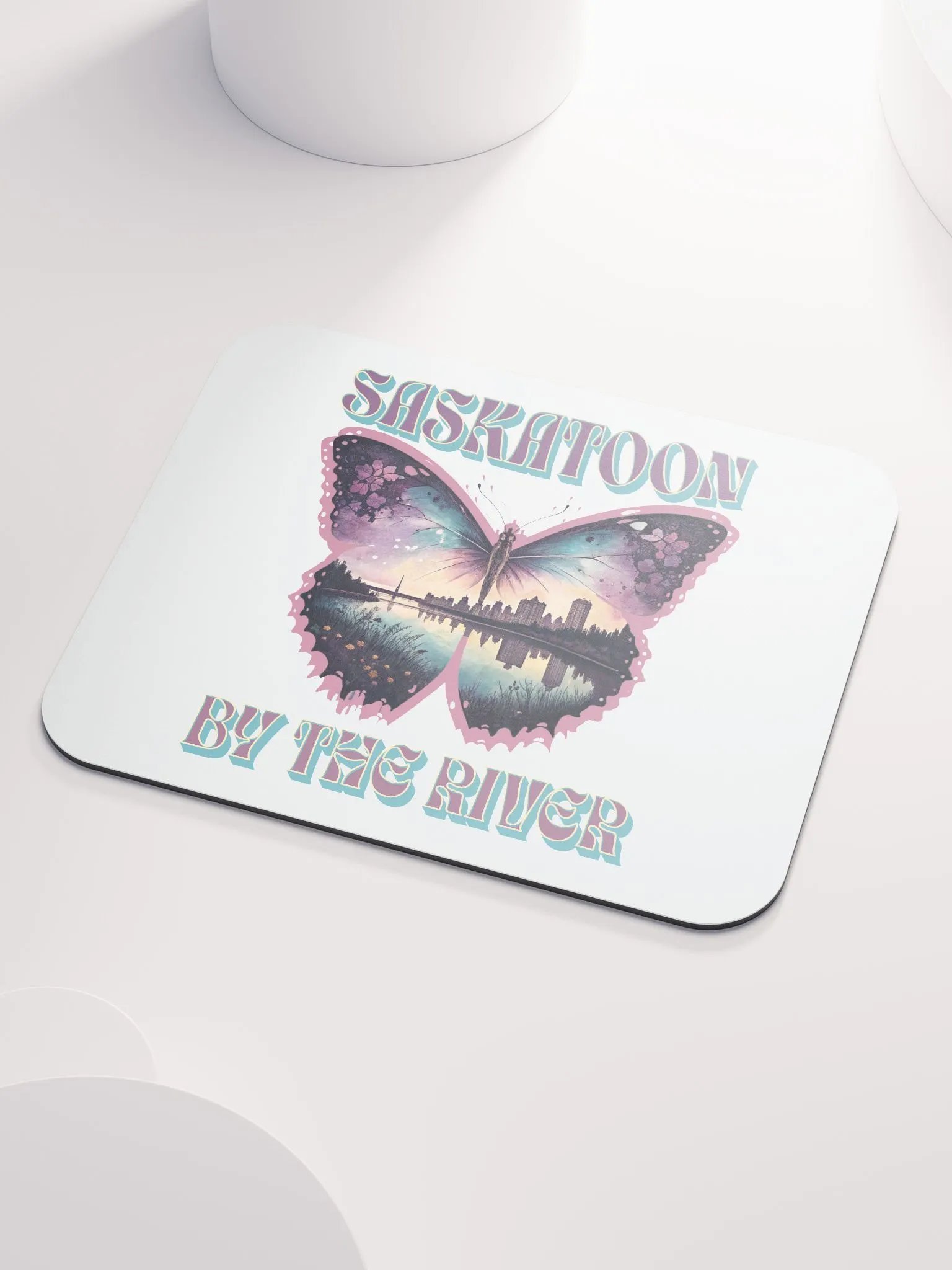 Saskatoon By The River Butterfly Mouse Pad product image (3)