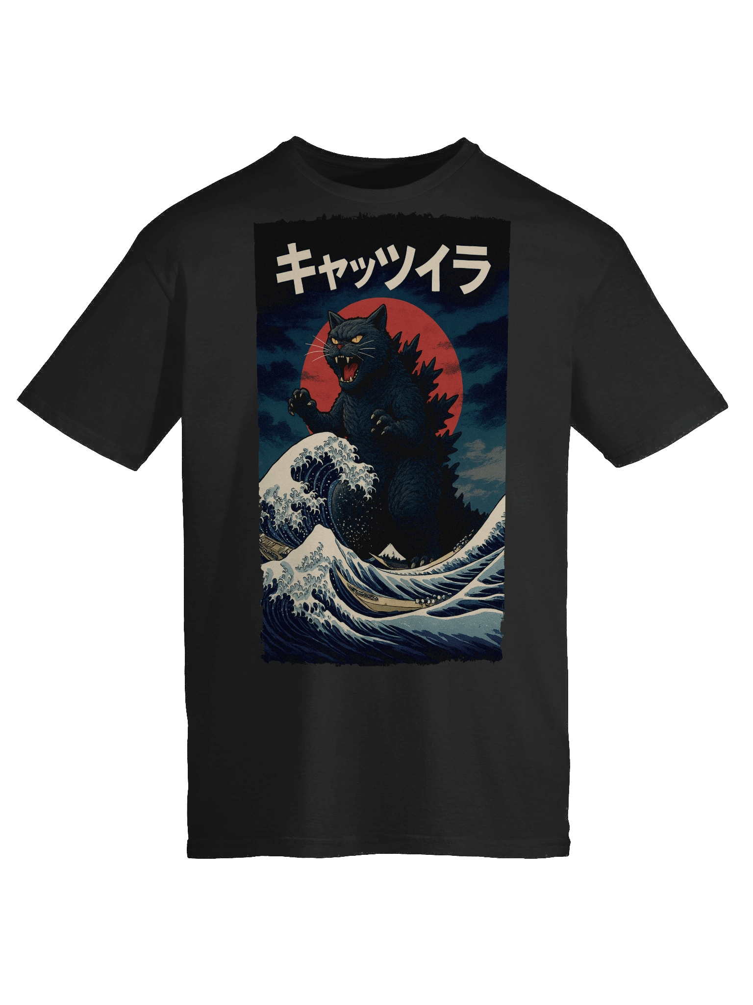 Catzilla Japanese Art T-Shirt product image (49)