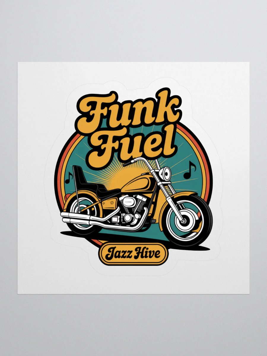 Funk Fuel Retro Motorcycle Sticker – 70s Vintage Biker Groove Decal product image (2)
