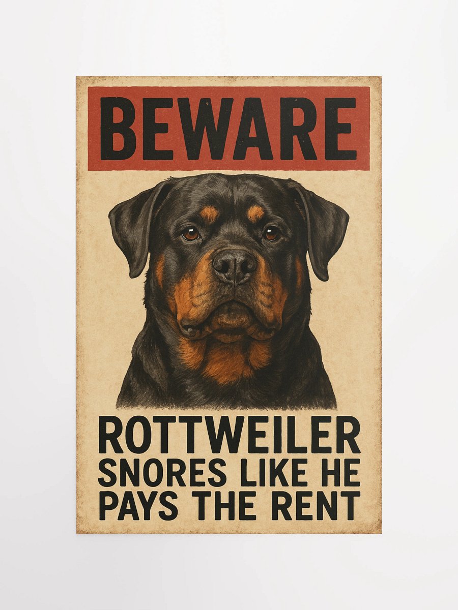 Beware: Rottweiler Snore Humor Poster product image (11)