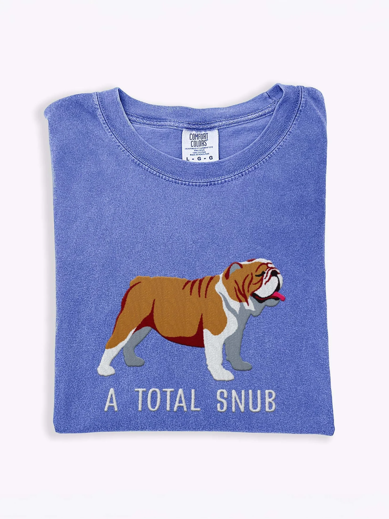 A Total Snub T-Shirt(Embroidered) of an English Bulldog(Tan & White) product image (1)