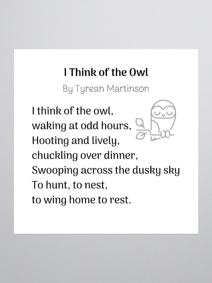 Owl Poetry Sticker product image (1)