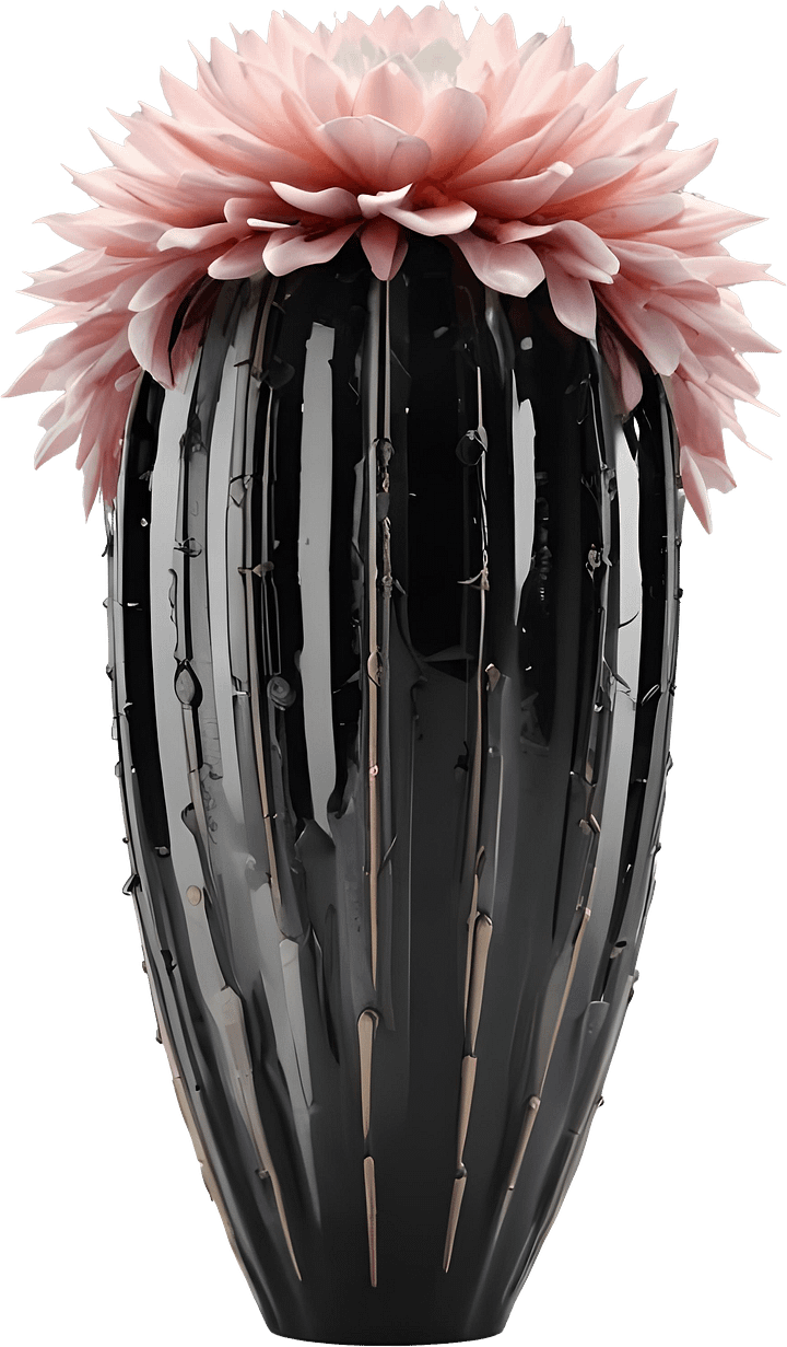 Monochrome Elegance Vase – Black & White Signature, PNG product image (1)