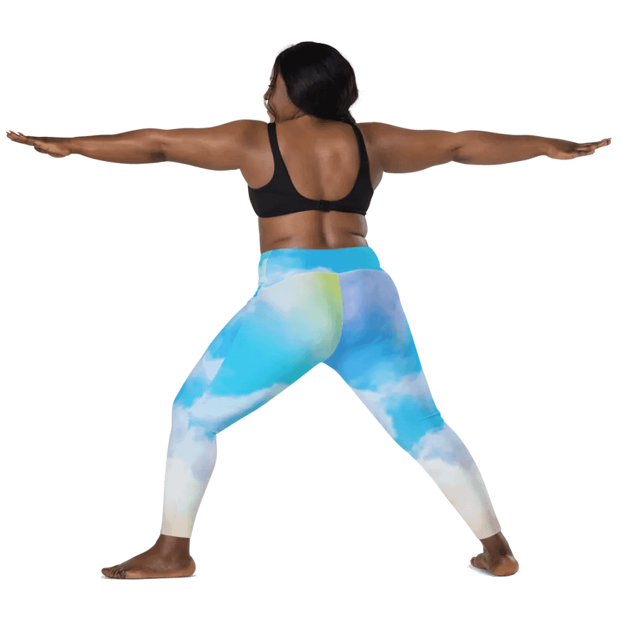 Blur cloud rainbow Design Leggings with Pocket - V6 product image (4)