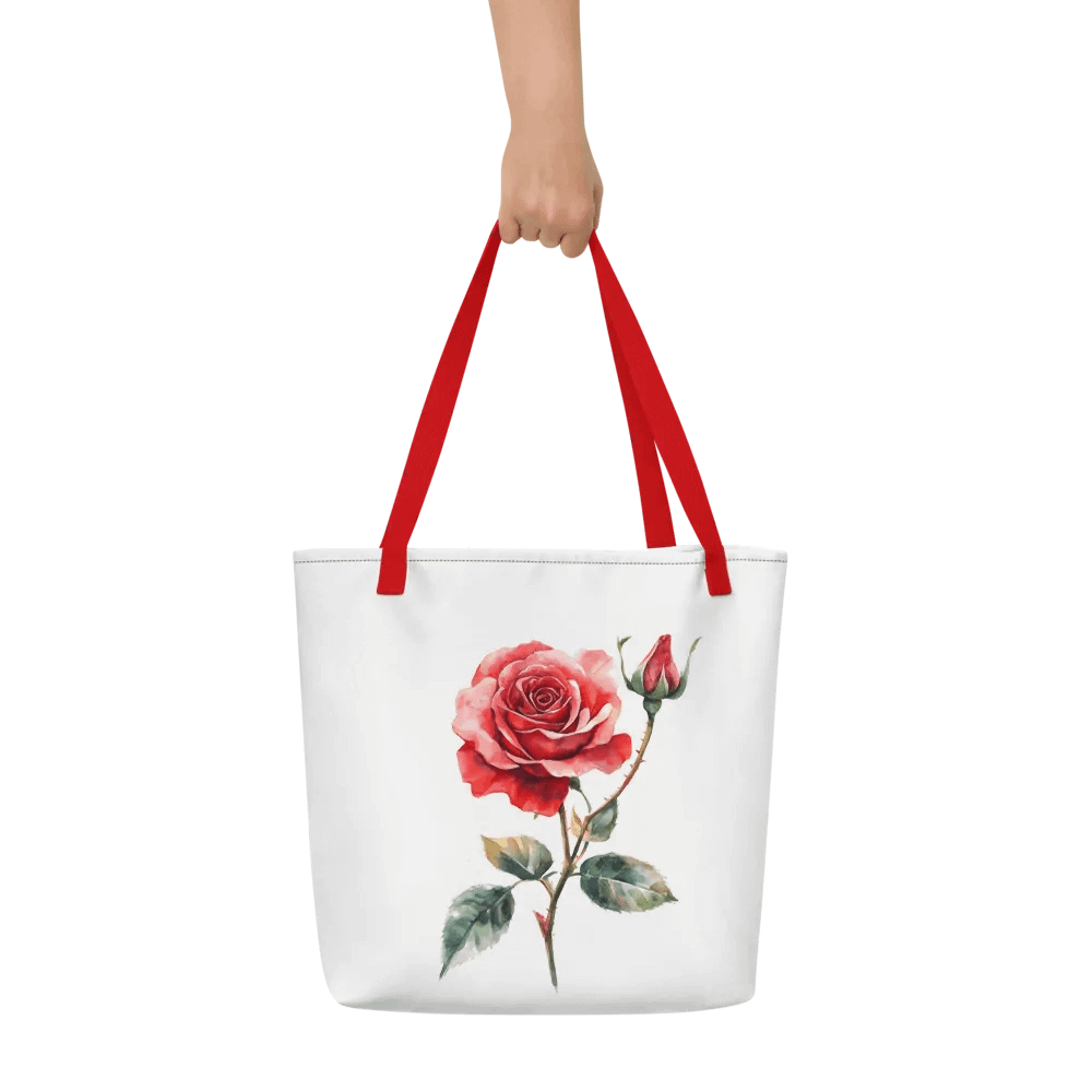 Blooming Red Rose Large Tote Bag product image (6)
