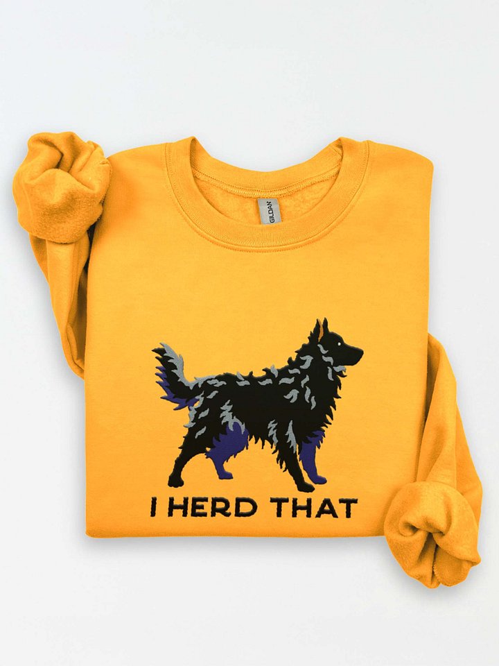 I Herd That Sweatshirt (Embroidered) of a Hungarian Mudi(Black) product image (1)