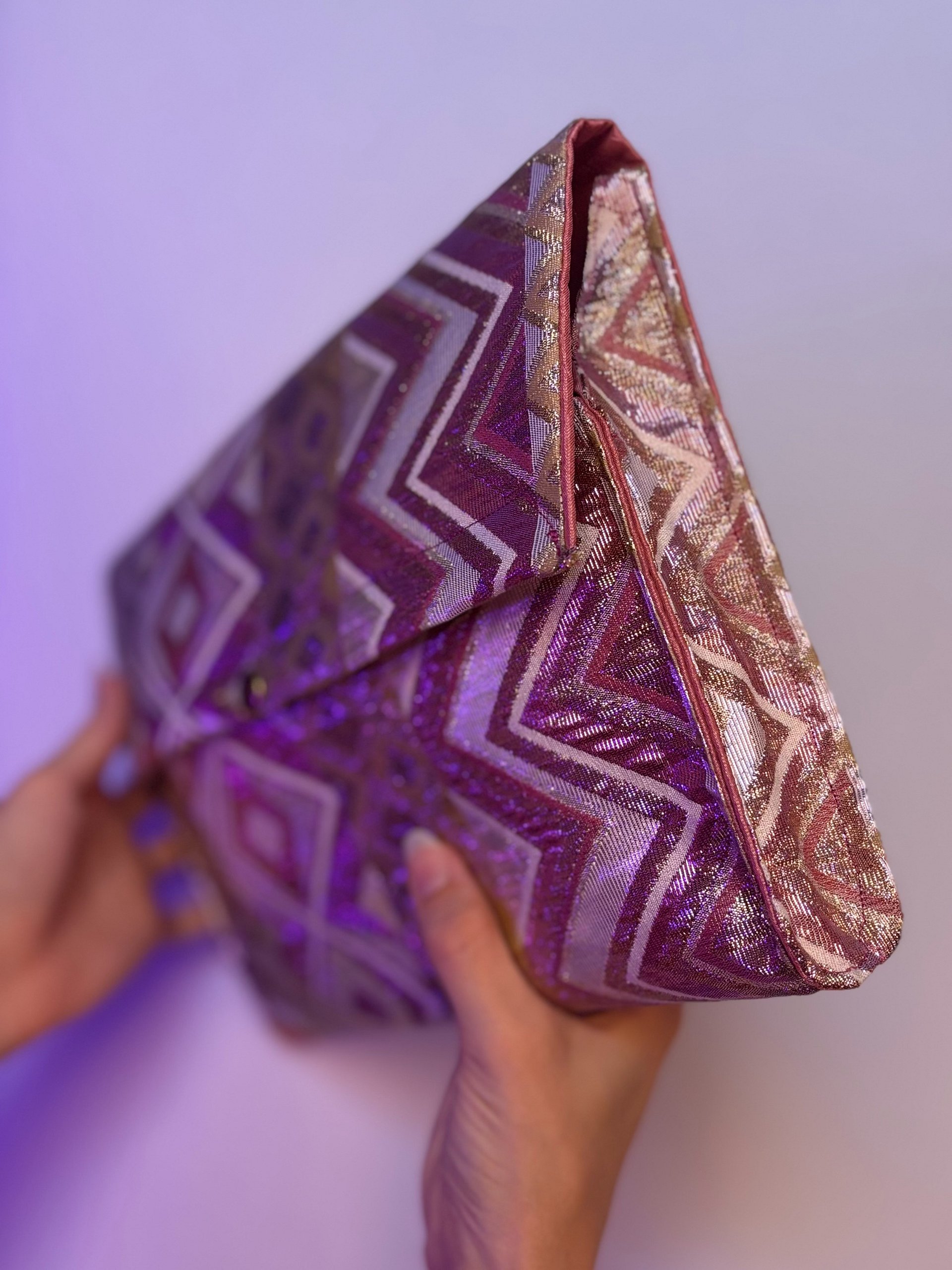Jumbo Clutch (Pink and Gold Metallic Diamonds) product image (4)
