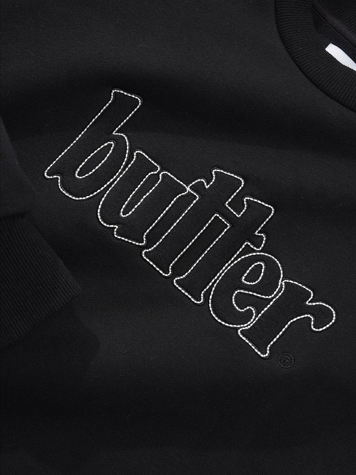 Fleece Applique Crewneck, Black product image (1)