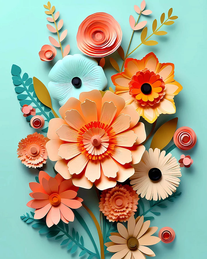 Handcrafted Quilled Paper Floral Array: Artistic Home Decor Matte Poster product image (1)