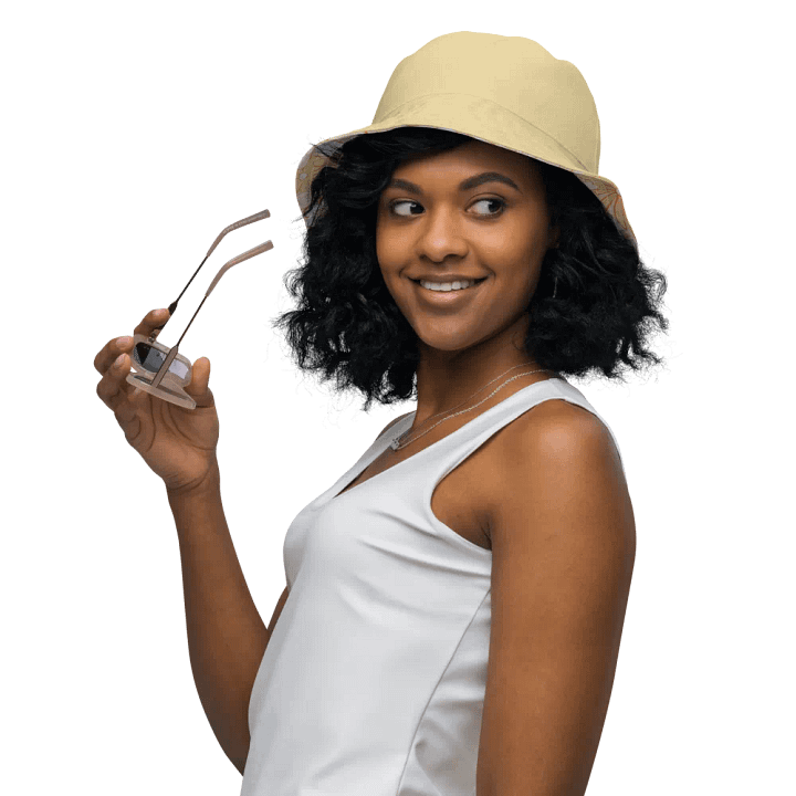 Retro Flowers Cream Reversible Bucket Hat product image (1)