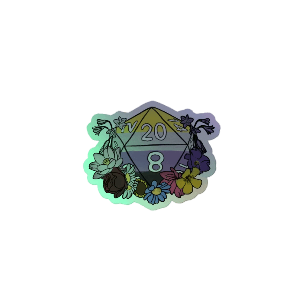 DnD Inspired Pride - Sticker - Non-Binary Holo product image (1)