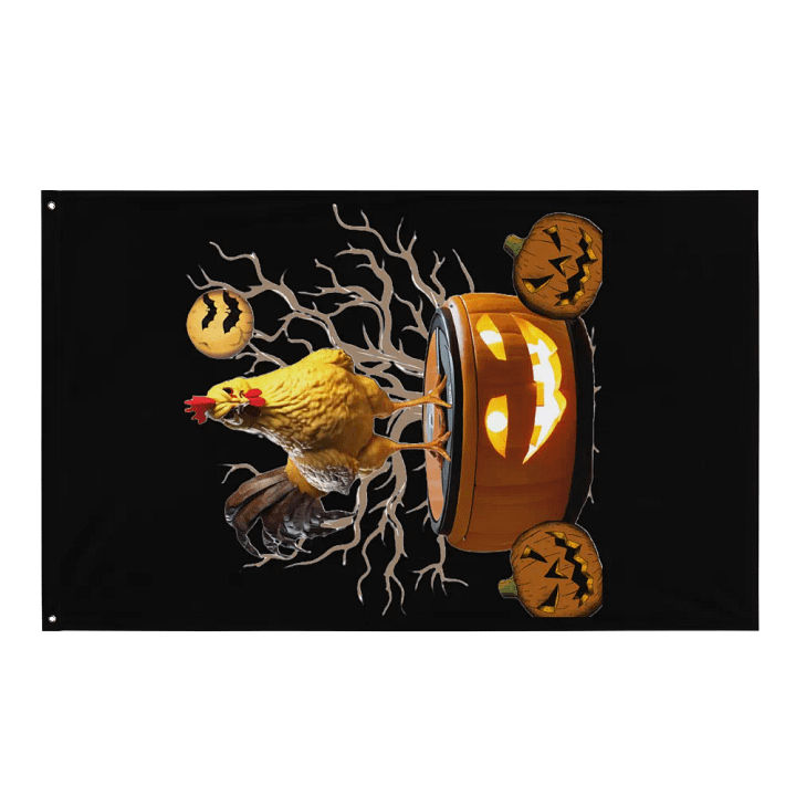 Rooster Rides Again Halloween Flag product image (2)