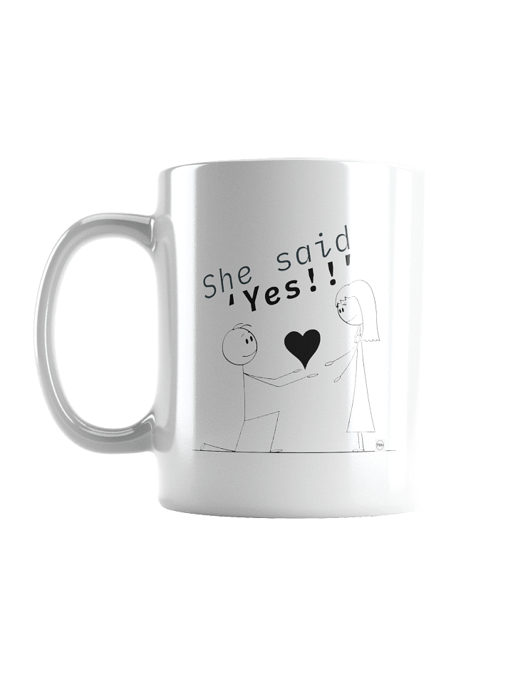 She Said “Yes!!” – Romantic Stick Figure Proposal Mug product image (1)