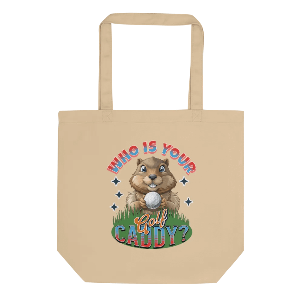 Who Is Your Golf Caddy? Whimsical Groundhog Tote Bag product image (1)
