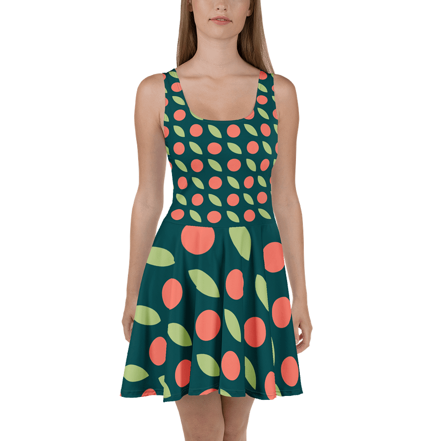 Coral Circles Skater Dress product image (2)