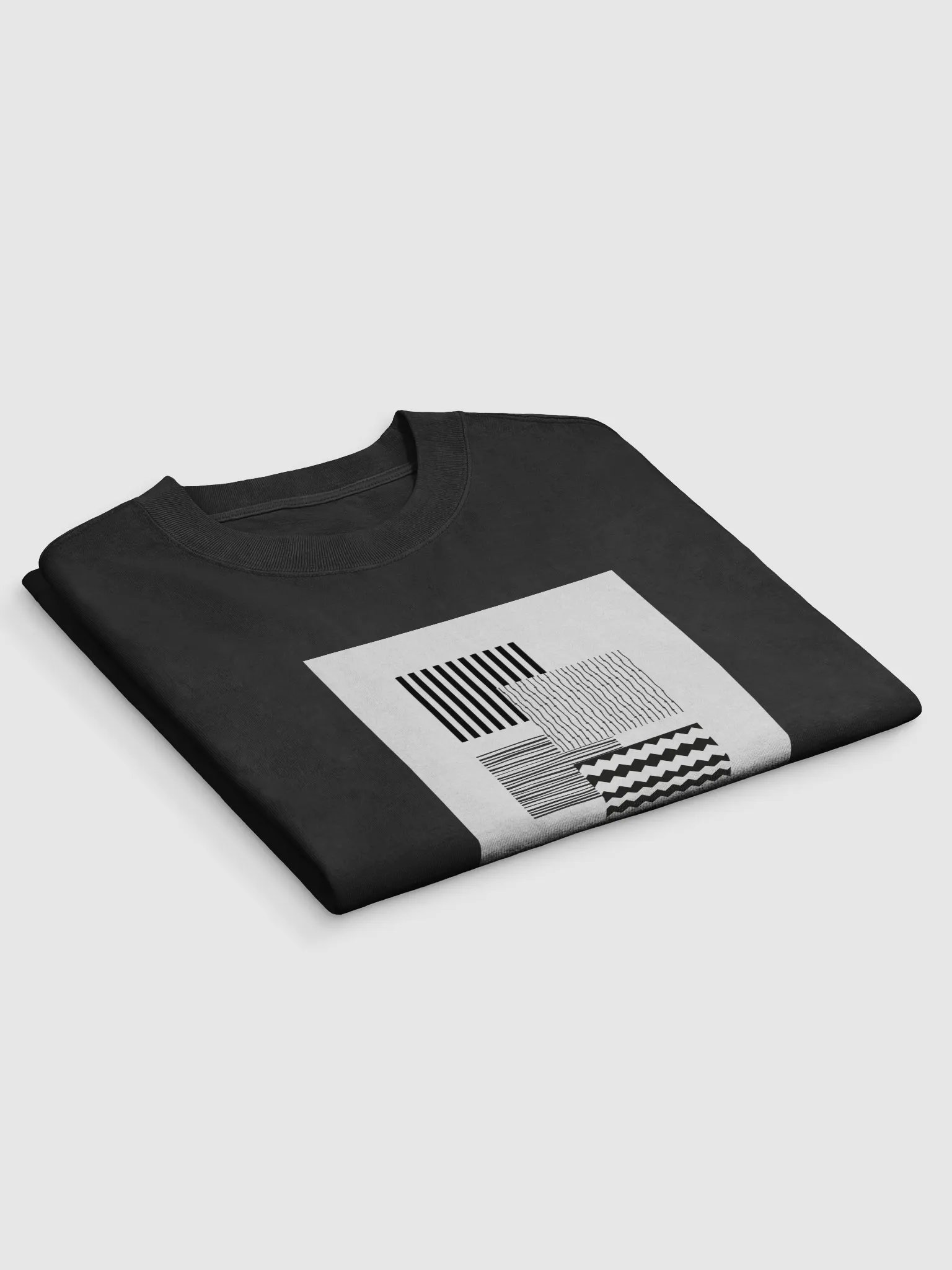 Geometric Monochrome Design on Premium Faded Logo T-Shirt product image (10)