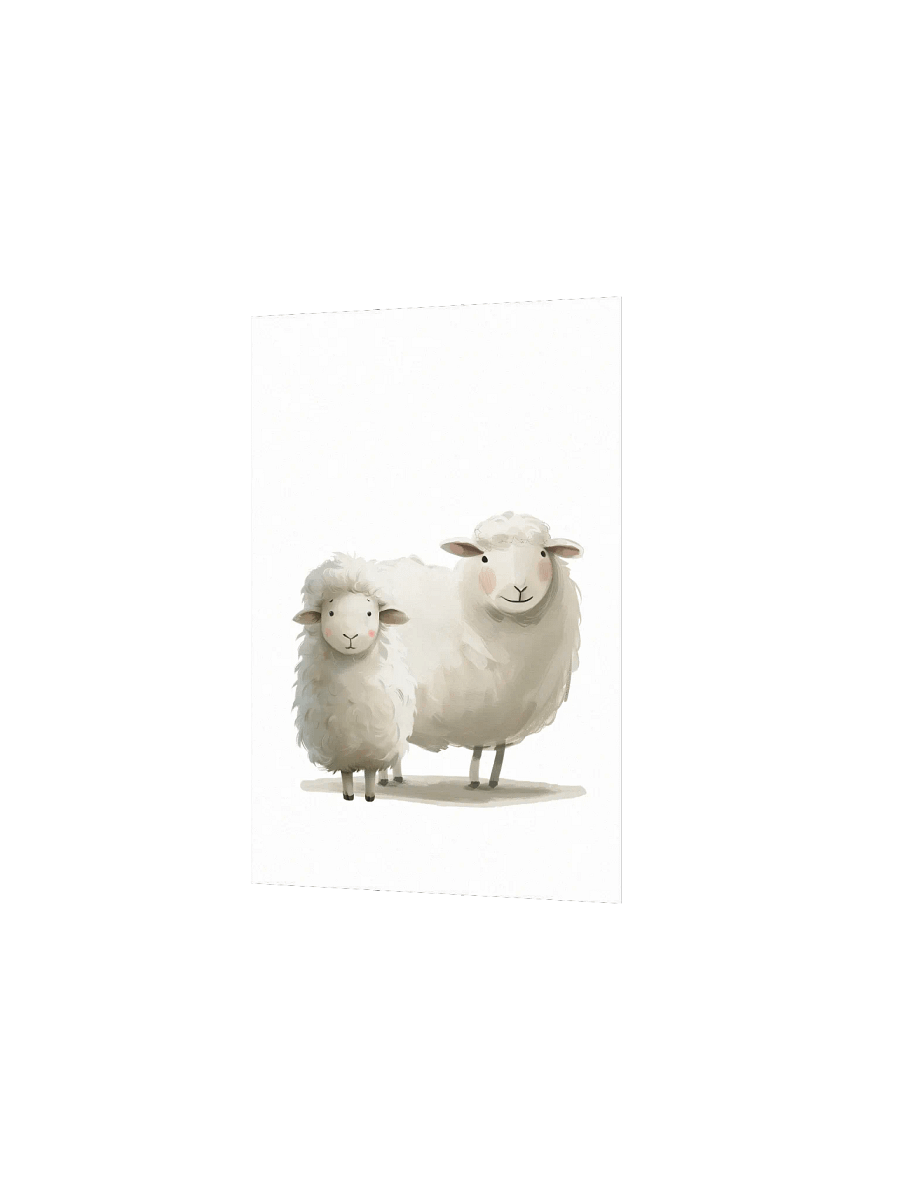 Two Cute Fluffy Sheep Nursery Print product image (3)