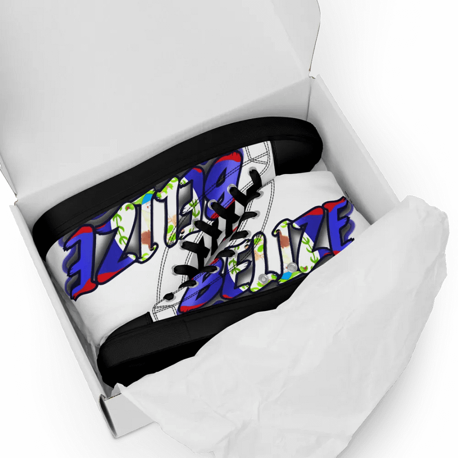 Belize @43 Independence Day Men's High Top Canvas Shoes product image (10)
