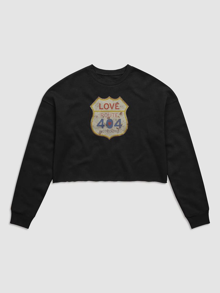 Vintage Love Route 404 (Front Print) Women's Fleece Crop Sweatshirt product image (2)
