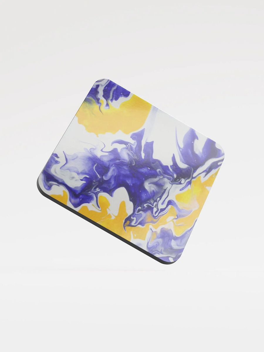 Acrylic Pour Printed Glossed Cork Coaster - #20BY Design product image (1)